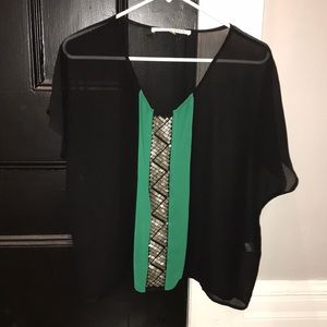 Collective concepts sheer black top